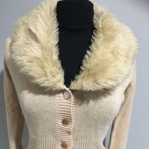 Fur Cardigan Sweater